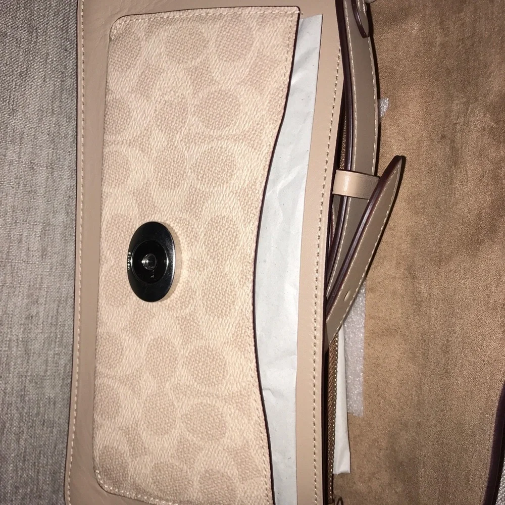 Coach Tabby 26 Signature Taupe/Silver Shoulder Bag - Picture 9 of 13